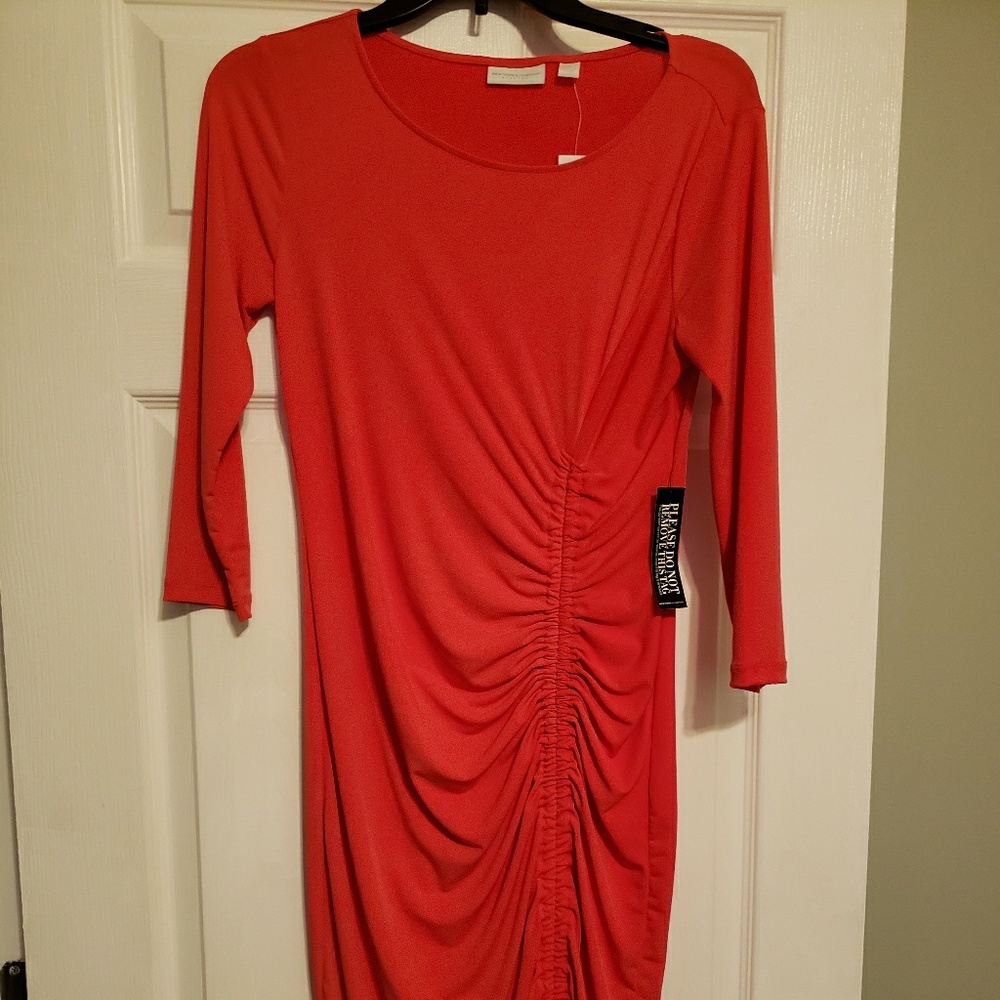 NWT, NY and Company 3/4 quarter sleeve red dress, small